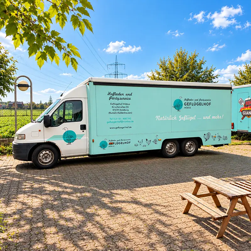 Geflügelwagen für den Wochemarkt